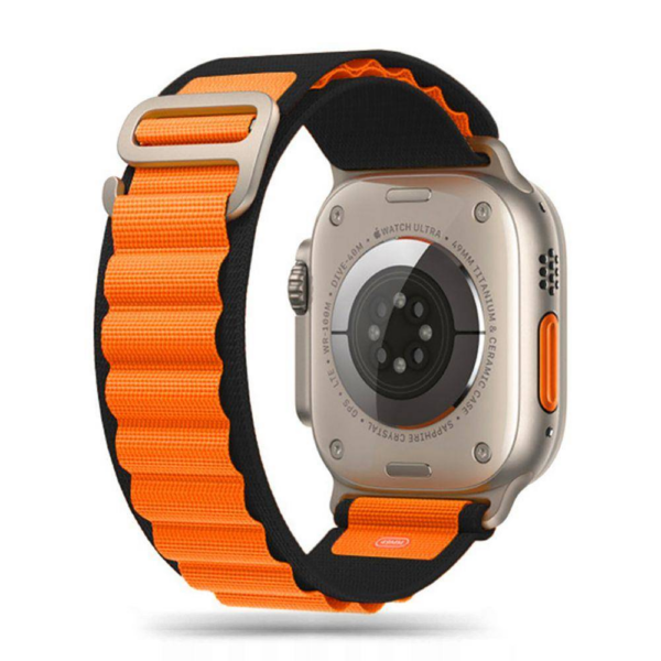 Pašček za uro Apple Watch 4 / 5/ 6 / 7 / 8 / SE / Ultra (42 / 44 / 45 / 49 mm) - črno oranžen