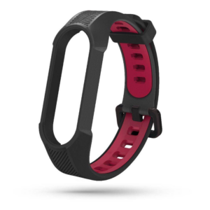 Pašček za uro Xiaomi Mi Band 5, 6 in 7 - črno rdeč