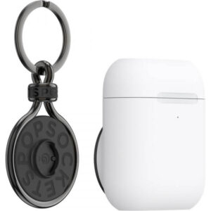POPSOCKETS držalo / stojalo PopGrip držalo za slušalke AirPods Pro bel z PopChain obeskom Gunmetal