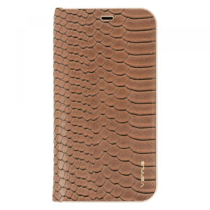 Preklopna torbica z vzorcem krokodila za iPhone 12 Pro rjava