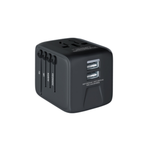 Prio svetovni adapter 2,4A izhod 2x USB in vse svetovne vtičnice (EU Blister) črn