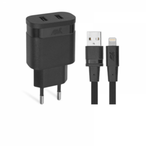 RIVACASE hišni polnilec PS4125 BD2 3,4A + podatkovno polnilni kabel Lightning Apple iPhone 13