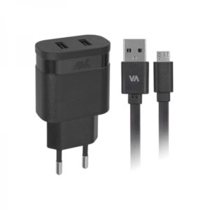 RivaCase HIŠNI POLNILEC VA4123 3,4A + podatkovno polnilni kabel MicroUSB