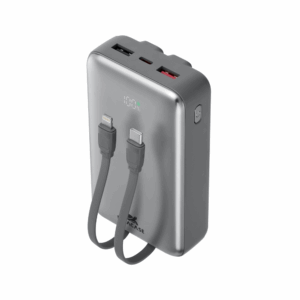 RIVACASE prenosna baterija/powerbank VA2612 20.000 mAh 30W, z LCD ekranom in 2x podatkovni kabel (Type-C, Lightning)  - za vse telefone in tablice