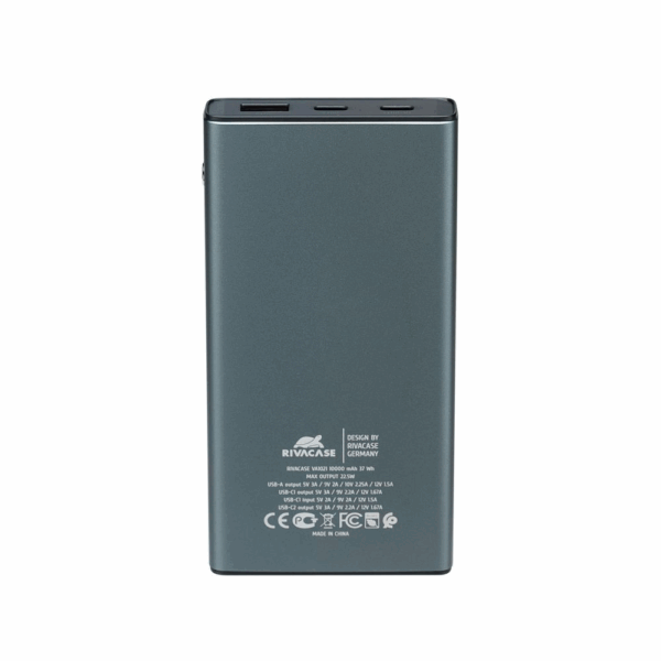 RIVACASE VA1021 QC / PD prenosna baterija powerbank 10.000 mAh 22,5W - metal - Image 4