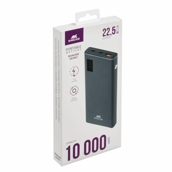 RIVACASE VA1021 QC / PD prenosna baterija powerbank 10.000 mAh 22,5W - metal - Image 15
