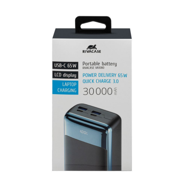 RIVACASE VA1080 zunanja baterija powerbank 30.000 mAh 65W (tudi za prenosnik) - črn - Image 9