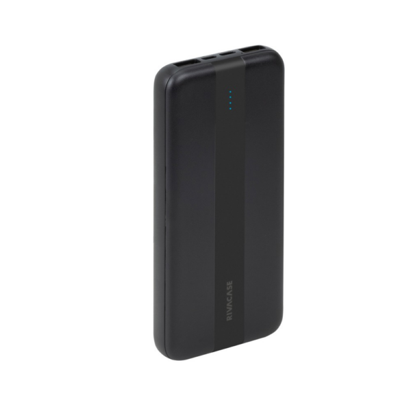 RIVACASE Prenosna baterija VA2041 ("Powerbank") 10.000 mAh 10W, črn z Type-C in 2x USB-A izhodi ter LED indikatorjem, ki omogoča simultano polnjenje 3 naprav
