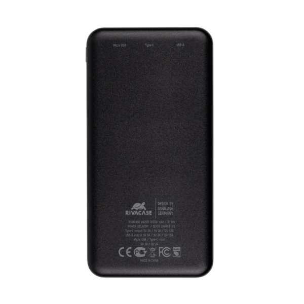 RIVACASE VA2531 zunanja baterija powerbank 10.000 mAh 18W - črna - Image 3