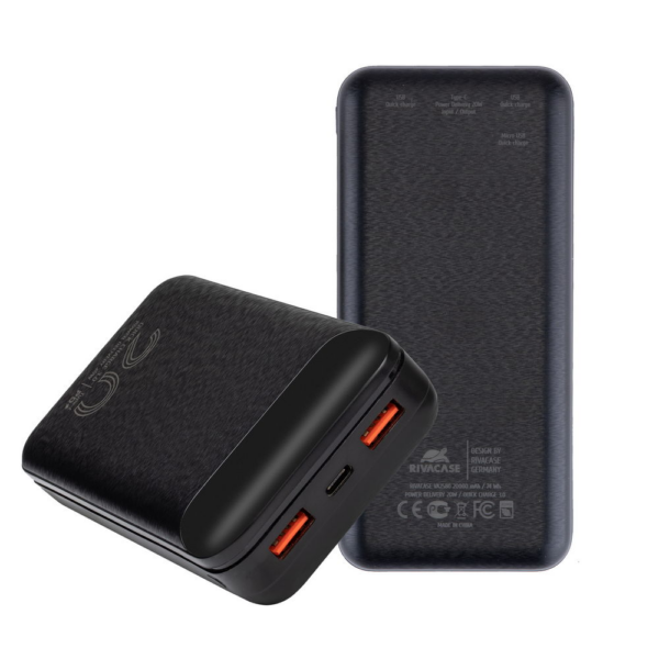 RIVACASE zunanja baterija powerbank 20.000 mAh VA2580 Quick Charge / PD 20W z LCD-jem črn - Image 9