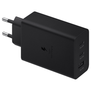 Samsung hišni adapter Trio EP-T6530XBEGEU 65W vhod 1x USB A in 2x Type C s kablom EP-DN975BBE - črn (EU Blister)