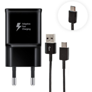 SAMSUNG HIŠNI POLNILEC EP-TA20 z kablom USB-Type C (DG950) - črn (Bulk)