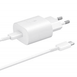 SAMSUNG HIŠNI POLNILEC EP-TA800XWE Super Fast Charge (Type C) in podatkovni kabel EP-DW767JWE 1,8m (Type C - Type C) - bel (bulk)