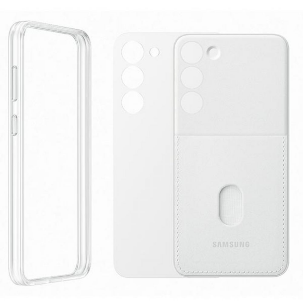 SAMSUNG original ovitel Frame Cover EF-MS916CTE za Samsung Galaxy S23 Plus 5G - prozoren bumper s steklom zadaj ali za kartico