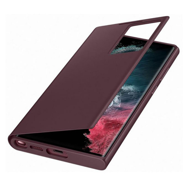 Samsung original torbica Clear View EF-ZS908CEE za Samsung Galaxy S22 Ultra 5G - bordo rdeča - Image 2