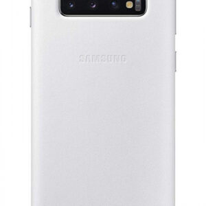 SAMSUNG original usnjen ovitek EF-VG973LWE za SAMSUNG Galaxy S10 G973 - bela zaščita zadnjega dela