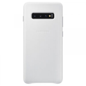SAMSUNG original usnjen ovitek EF-VG975LWE za SAMSUNG Galaxy S10 Plus G975 - zaščita zadnjega dela - bel