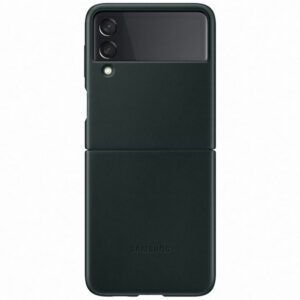 SAMSUNG original usnjen ovitek EF-VF711LBE za SAMSUNG Galaxy Z Flip 3 F711 - zaščita zadnjega dela - zelen