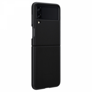 SAMSUNG original usnjen ovitek EF-VF711LBE za SAMSUNG Galaxy Z Flip 3 F711 - zaščita zadnjega dela - črn