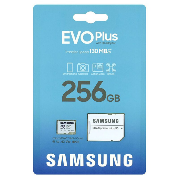 Samsung spominska kartica MicroSDXC EVO Plus 256GB Class 10, 130MB/s