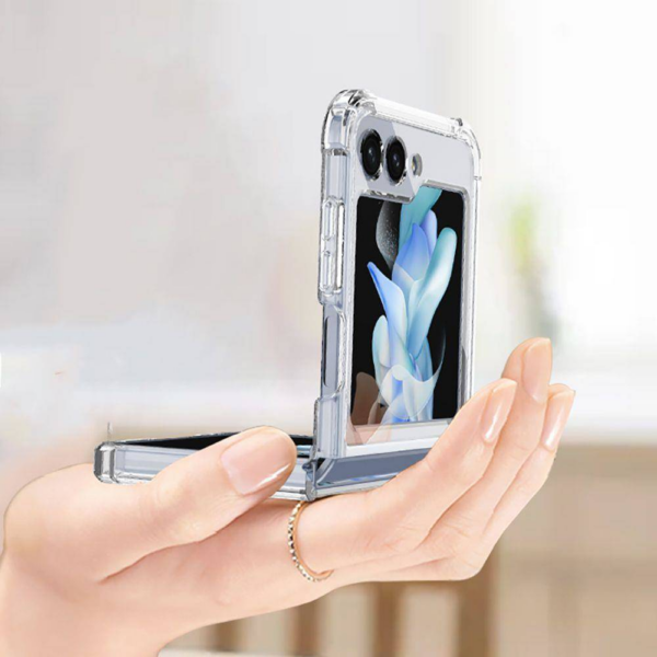 Silikonski ovitek ANTISHOCK za Samsung Galaxy Z Flip 5 - prozoren - Image 3