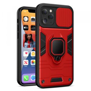Silikonski ovitek Armor Ring z zaščito kamere za iPhone 13 6.1 - rdeč