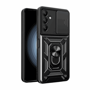 Silikonski ovitek Armor Ring z zaščito kamere za Samsung Galaxy A17 - črn