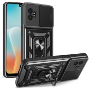 Silikonski ovitek Armor Ring z zaščito kamere za Samsung Galaxy Xcover 7 Pro - črn