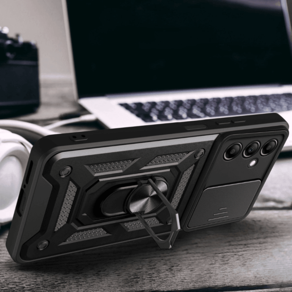 Silikonski ovitek Armor Ring z zaščito kamere za Samsung Galaxy A26 - črn - Image 2