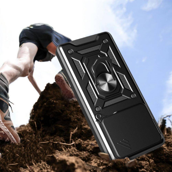 Silikonski ovitek Armor Ring z zaščito kamere za Xiaomi Redmi Note 14 5G  - črn - Image 2