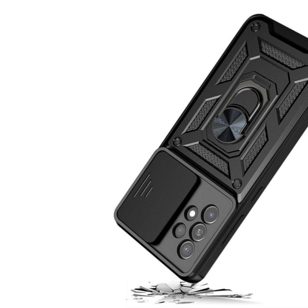 Silikonski ovitek Armor Ring z zaščito kamere za Samsung Galaxy S24 Plus 5G - črn - Image 3