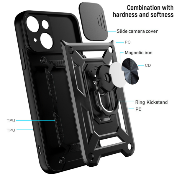 Silikonski ovitek Armor Ring z zaščito kamere za Samsung Galaxy Z Fold 6 - črn - Image 3