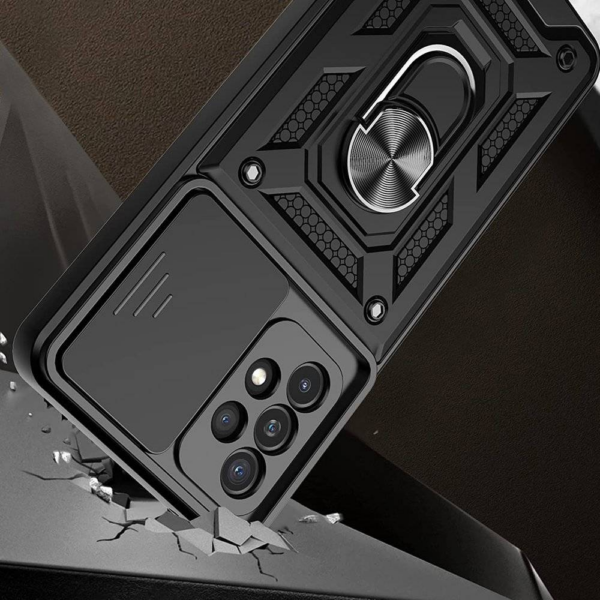 Silikonski ovitek Armor Ring z zaščito kamere za Samsung Galaxy S24 Plus 5G - črn - Image 5