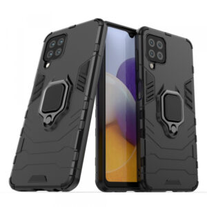 Silikonski ovitek Armor Ring za Samsung Galaxy A22 A226 5G - črn