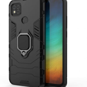 Silikonski ovitek Armor Ring za Xiaomi Redmi 9C - črn