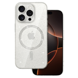 Silikonski ovitek Glitter MagSafe za iPhone 16 Pro - prozoren z bleščicami