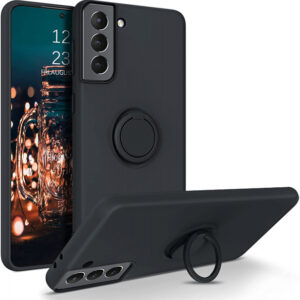 Silikonski ovitek Liquid Ring za Samsung Galaxy S22 Ultra 5G - črn
