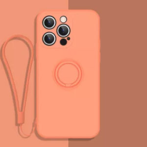 Silikonski ovitek Liquid Ring za iPhone 13 Pro Max - oranžen