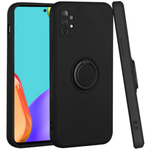 Silikonski ovitek Liquid Ring za Samsung Galaxy A04s / Samsung Galaxy A13 5G A136 - črn