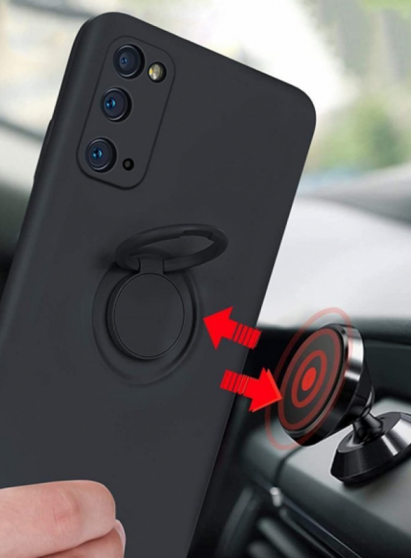 Silikonski ovitek Liquid Ring za Samsung Galaxy A03s A037 - črn - Image 7