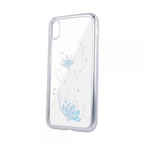Silikonski ovitek Lotus z okvirjem za Samsung Galaxy A10 A105 - srebrn