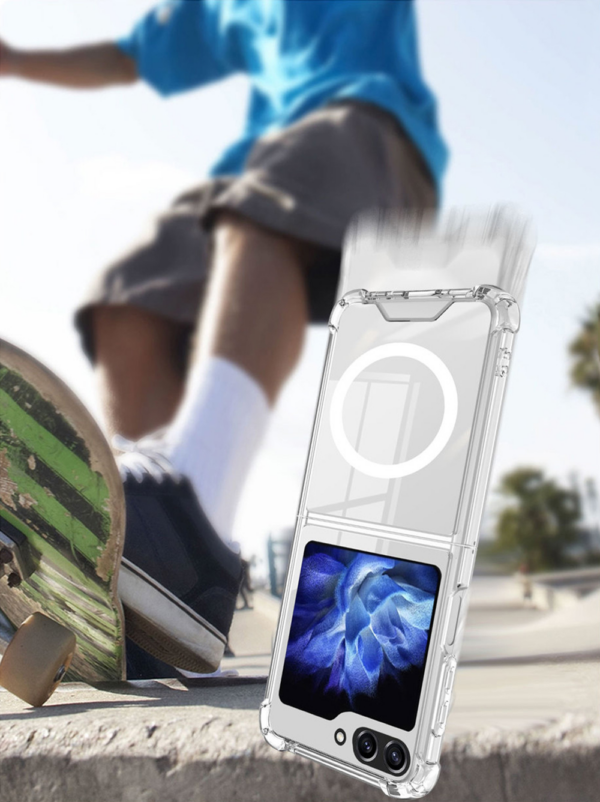 Silikonski ovitek MagSafe za Samsung Galaxy Z Flip 5 - prozoren - slika 7