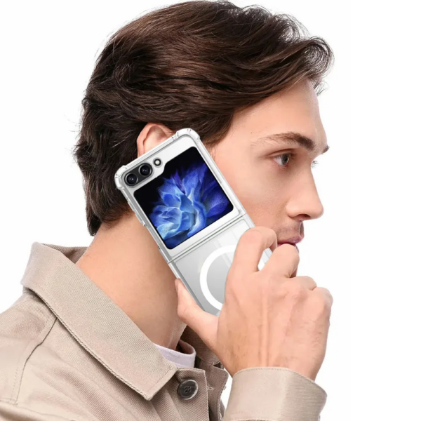 Silikonski ovitek MagSafe za Samsung Galaxy Z Flip 5 - prozoren - slika 8