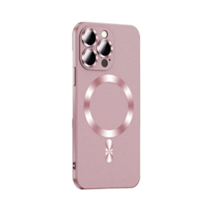 Silikonski ovitek Metalik MagSafe za iPhone 15 Pro - roza