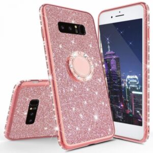 Silikonski ovitek RING za Samsung Galaxy S10 G973 roza z bleščicami