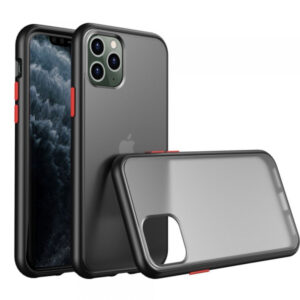 Silikonski ovitek s trdim zadnjim delom za iPhone 12 Mini - črn