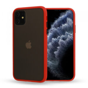Silikonski ovitek s trdim zadnjim delom za iPhone 12 mini  - rdeč