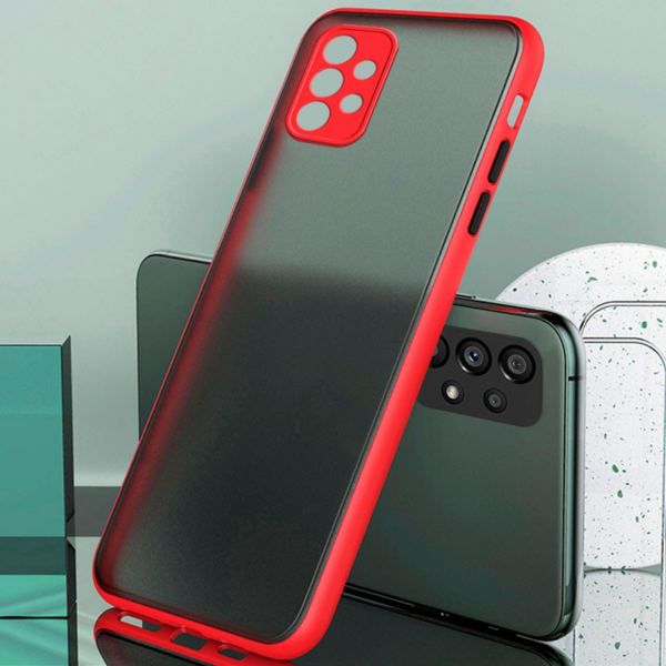 Silikonski ovitek s trdim zadnjim delom za Samsung Galaxy A23 - rdeč - Image 3