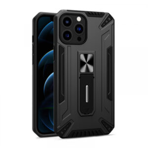 Silikonski ovitek Shock Armor s stojalom za Xiaomi Redmi 9s / 9 Pro - črn