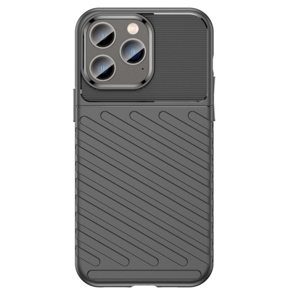 Silikonski ovitek Thunder Armor za iPhone 15 Pro - črn